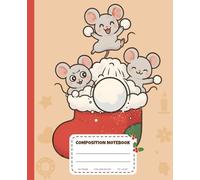 BibiPi Christmas Mice Composition Notebook - Holiday Student Planner & Organizer for Kids: 110 Pages, 7.5x9.25" - Features “All About Me,” Daily Schedule, Contacts & Important Dates for Kids & Teens