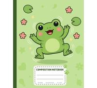 BibiPi Cute Frog Composition Notebook - Student Planner & Organizer for School: 110 Pages, 7.5x9.25" - Features "All About Me," Daily Schedule, Contacts, & Important Dates for Kids & Teens