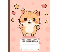 BibiPi Cute Kitten Composition Notebook - Student Planner & Organizer for School: 110 Pages, 7.5x9.25" - Features "All About Me," Daily Schedule, Contacts, & Important Dates for Kids & Teens