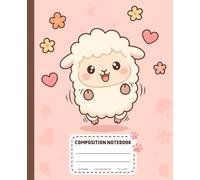 BibiPi Cute Lamb Composition Notebook - Student Planner & Organizer for School: 110 Pages, 7.5x9.25" - Features "All About Me," Daily Schedule, Contacts, & Important Dates for Kids & Teens