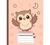BibiPi Cute Owl Composition Notebook - Student Planner & Organizer for School: 110 Pages, 7.5x9.25" - Features "All About Me," Daily Schedule, Contacts, & Important Dates for Kids & Teens