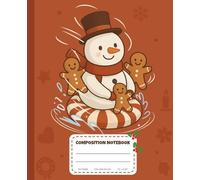 BibiPi Snowman & Gingerbread Composition Notebook - Winter Student Organizer: 110 Pages, 7.5x9.25" - With “All About Me,” Daily Planner, Contacts & Holiday Pages for Kids