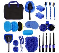 BIBIRE Kit Limpieza Coche, Kit Limpieza Coche Interior con Cepillo Llantas, Productos Limpieza Coche con Cepillo para Lavar Coche, Detailing Coche, Limpieza Interior o Exterior