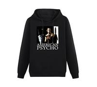 bibizan American Psycho Movie Chainsaw Hoody Unisex Ptinted Hoodies Long Sleeve Men's Hooded with Pocket Black XXXL
