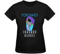 bibizan Foreigner Juke Box Heroes Unisex 100% Cotton Short-Sleeve T-Shirts Black S