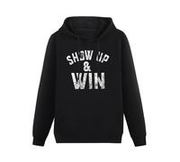 bibizan Roman Reigns Show Up & Win Hoody Unisex Ptinted Hoodies Long Sleeve Men's Hooded with Pocket Black S