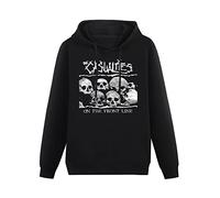 bibizan The Casualties On The Front Line 2004 Album Cover Hoody Unisex Long Sleeve Hooded with Pocket Black M