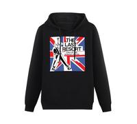 bibizan The Last Resort Skinhead Oi Punk Hoody Unisex Ptinted Hoodies Long Sleeve Men's Hooded with Pocket Black M