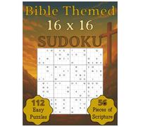 Bible 16x16 Sudoku Puzzle Book: Sudoku Puzzle Book with Easy-to-Read Print, 112 Easy Puzzles | Size of Pages (8.5x11 inches) 81 Pages Brain-Boosting Fun for Relaxation, Vacations, Holidays & Free Time