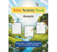 Bible Activity Book - Genesis: WordSearch, CrossWord, Scramble, Fill-in-the-blank, Matching Bible Puzzle, Genesis | Easy to Read Print | 8.5x11 ... Fun for Beginners, Family, & Sunday School.