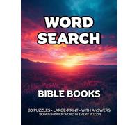Bible Book Word Search: 80 Gospels, Psalms & Proverbs & Parables & Symbols-Themed Large-Print Puzzles - 1,600+ Words to Find - Includes Answer Keys & Bonus Quiz Word (GridQuest)