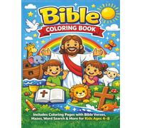 Bible Coloring Book for Kids Ages 4-10 Christian Coloring Pages with Bible Stories, Mazes, Word Search, and Fun Activities !