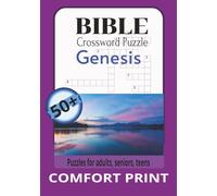 Bible Crossword Puzzle Genesis Puzzles for adults, seniors, teens 50+puzzles Large Print: Crossword puzzles with easy to read print Bible, Bible ... for Vacations, Holidays, and Relaxation