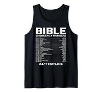 Bible Emergency Numbers Funny Hotline Christian Gift Camiseta sin Mangas
