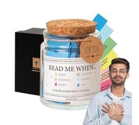 Bible Notes Jar For Emotions - Glass Paper 6.5x6.5x9cm | Christian Devotional Inspiration Jar, Colorful Prayer Notes Container | Handmade Feelings Scripture Storage For Daily Faith Encouragement Use