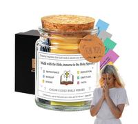 Bible Notes Jar For Emotions - Glass Paper 6.5x6.5x9cm | Christian Devotional Inspiration Jar, Colorful Prayer Notes Container | Handmade Feelings Scripture Storage For Daily Faith Encouragement Use