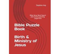 Bible Puzzle Book Birth & Ministry of Jesus: Bible Verse Word Search Book and Cursive Learning - Large Print