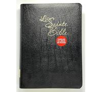 Bible Segond 1910 à gros caractères - noire, souple, tranche or, onglets, couverture en cuir, marque-pages.