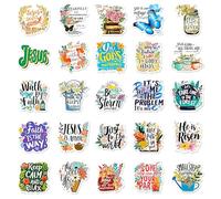 Bible Stickers - 50-Pack Cartoon Inspirational Decals | Cute Colorful Jesus Stickers for Laptops, Journals, Scrapbooks, Phone Cases, Scooters, and Craft Projects, Fun and Motivational for Kids & Adu