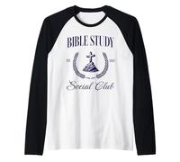 Bible Study Christian Women Girls Camiseta Manga Raglan