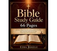 Bible study guide 66 pages: An Easy-to-Read Overview of Every Book of the Bible with Summaries, Reflection Prompts, Prayer Notes & Journaling Space | Christian Gift
