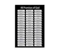 Bible Verse Canvas Painting Gods Promises Poster Christian Wall Art Encouraging Scripture Print for Home Church Office Decor(Framed,08X12inch(20X30cm))