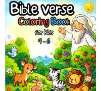 Bible Verse Coloring Book for Kids: 50 Bible stories to color - from Creation to Resurrection | Old & New Testament | Ages 4-6