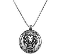 Bible Verse & Lion Pendant for Men & boys Locket Necklaces - Blessed is the One Who Trusts In the Lord | Christian Faith Religious Gifts Jewelry for Girls & Women (Rustic Silver)