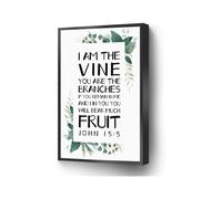 Bible Verse on Abiding Canvas, John 15:5 I Am The Vine You Are The Branches Plant Art(Unframed,12x18inch(30x45cm))