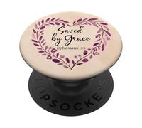 Bible Verse Saved by Grace Through Faith Scripture God Quote PopSockets PopGrip Adhesivo