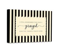 Bible Verse Wall Decor Black Striped I Still Remember The Days I Prayed Christian Canvas Print For Bedroom Living Room Church Home(Framed,08x12inch(20x30cm))