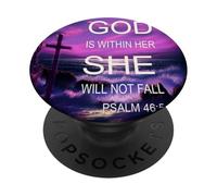 Bible Verses Psalm 46.5 Beach PopSockets PopGrip Adhesivo