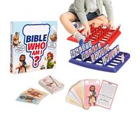 Bible Who Board Game - Classic 24 Characters Interactive Learning Toys for Families | Cardboard with Color Print Design, Faith Based Question Game for Home School Church Offices Parties
