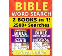 Bible Word Search Large Print: 2 Books in 1 with Verses on David and Solomon, 2500+ Searches with One Puzzle Per Page and Full Solutions Included (Bible Word Search Large Print Collections)