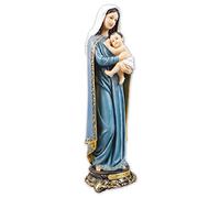 Biblegifts Madonna & Child - Estatua florentina de 20 cm, diseño tradicional italiano, resina, Virgen María y el bebé Jesús, colección dorada, en caja