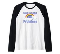 Biblia Arca De Noé Diciendo Que Dios Cumple Sus Promesas Camiseta Manga Raglan