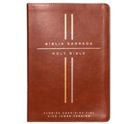 Bíblia Bilíngue, Português/Inglés, ACF/KJV, Couro-soft marrom, Leitura Perfeita: Bíblia King James Version e Almeida Corrigida Fiel