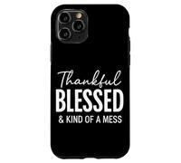 Biblia con Cita Cristiana Thankful Blessed & Kind of A Mess Carcasa para iPhone 11 Pro