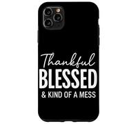 Biblia con Cita Cristiana Thankful Blessed & Kind of A Mess Carcasa para iPhone 11 Pro MAX