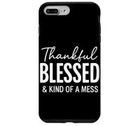 Biblia con Cita Cristiana Thankful Blessed & Kind of A Mess Carcasa para iPhone 7 Plus/8 Plus