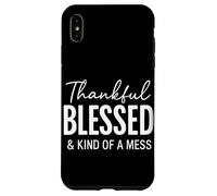 Biblia con Cita Cristiana Thankful Blessed & Kind of A Mess Carcasa para iPhone XS MAX