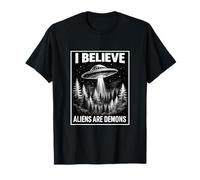 Biblia Creyente Basado en la Fe Conspiración Retro UFO Profecía Camiseta