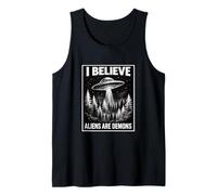 Biblia Creyente Basado en la Fe Conspiración Retro UFO Profecía Camiseta sin Mangas