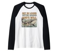 Biblia Cristiana Divertida Get In Loser We're Doing God'S Will Camiseta Manga Raglan