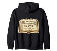 Biblia Cristiana Pro-Vida Cita Jeremías 1:5 Verso Pro Vida Sudadera con Capucha