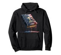 Biblia Cristiana Religiosa Bandera Americana USA Drip Graffiti Sudadera con Capucha