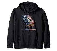 Biblia Cristiana Religiosa Bandera Americana USA Drip Graffiti Sudadera con Capucha