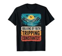 Biblia cristiana vintage caminando por fe tropezando constantemente Camiseta