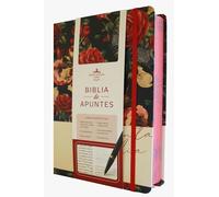 Biblia de Apuntes RVR 1960 Tapa dura, Azul oscuro con flores / Spanish Journalling Bible RVR 1960 Hardcover Dark Blue with Flowers
