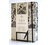 Biblia de Apuntes RVR 1960 Tapa dura, Blanco y negro con flores / Spanish Journalling Bible RVR 1960 Hardcover Black and White with Flowers